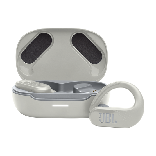JBL Endurance Peak 3 - White - Dust and water proof True Wireless active earbuds - Hero